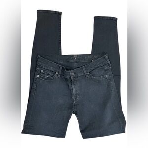 7 for all mankind skinny black jeans 28